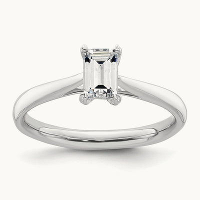 Emerald Solitaire Engagement Ring Mounting