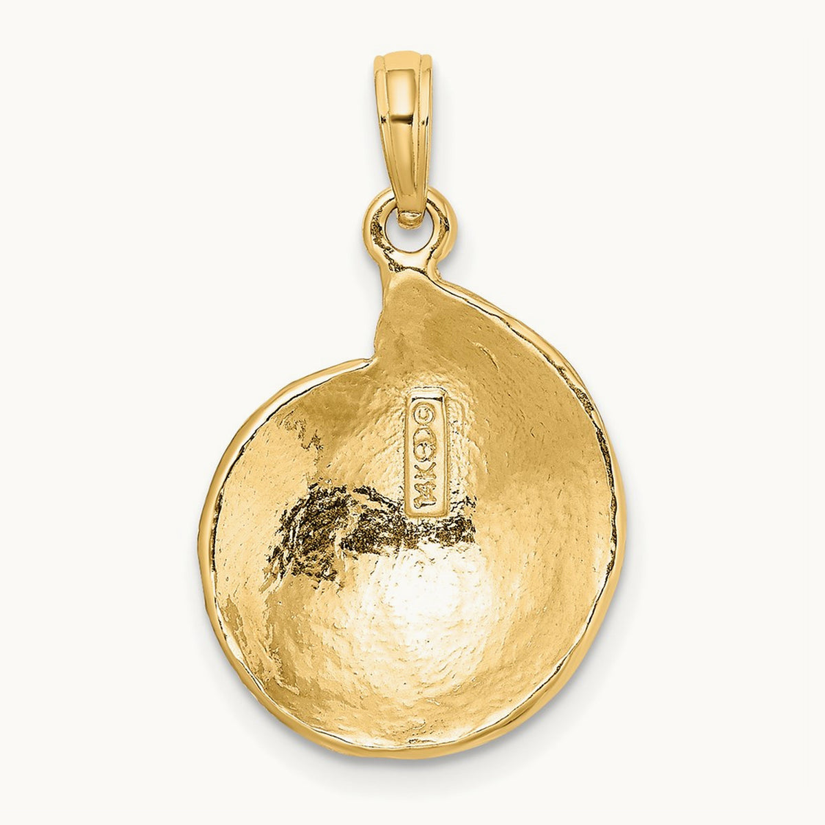 Textured Troca Shell Charm, 14K