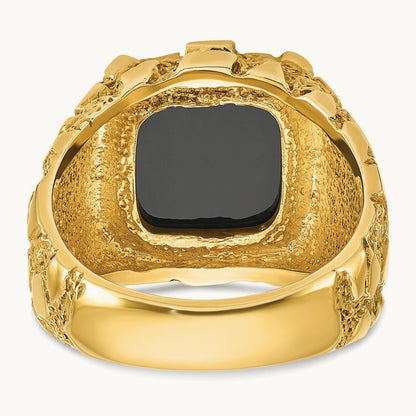 IBGoodman Men's Onyx Nugget Complete Ring, 14K