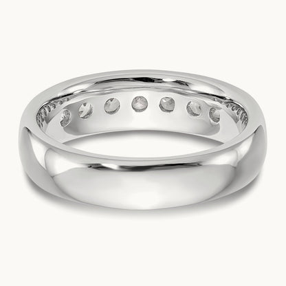 7-Stone Diamond Channel Band, 14K White Gold