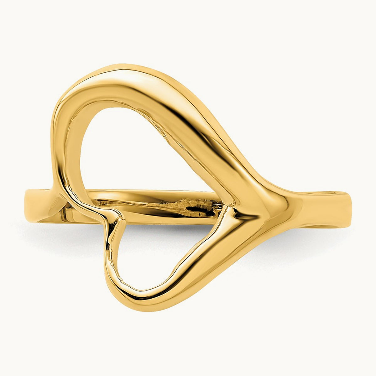 Tilted Heart Ring, 14K