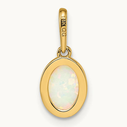 Lab Created Opal Pendant, 14K