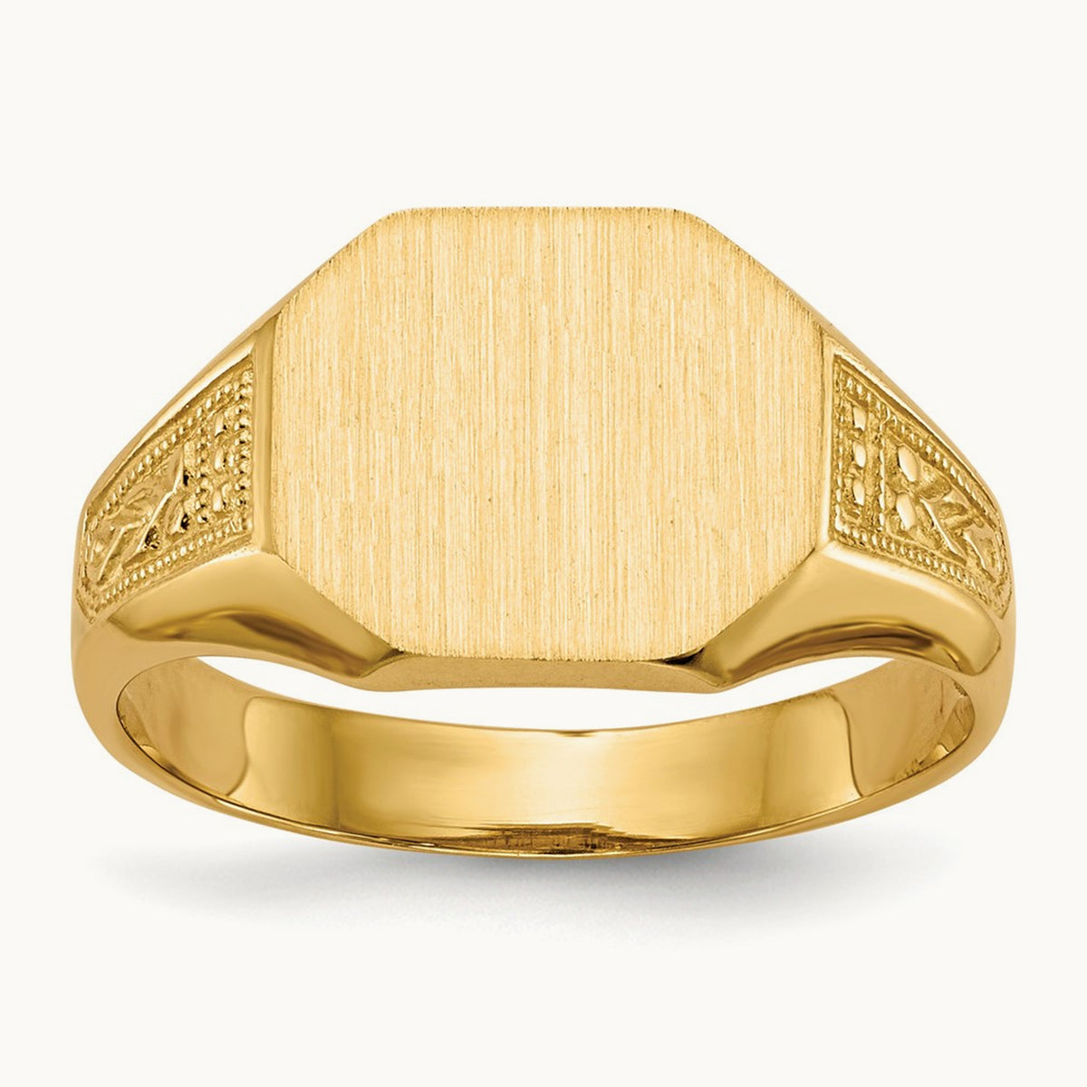 11.0x9. Open Back Signet Ring, 0mm, 14K