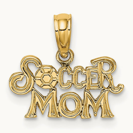 SOCCER MOM Charm, 14K