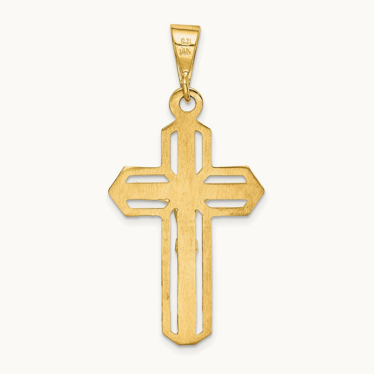 Polished Crucifix Pendant, 14K