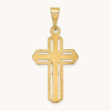 Polished Crucifix Pendant, 14K
