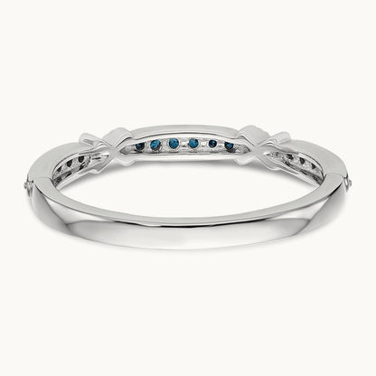Blue Diamond Band, 14K White Gold