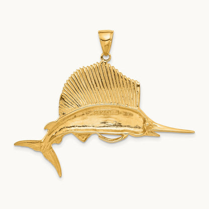 Sailfish Pendant, 14K