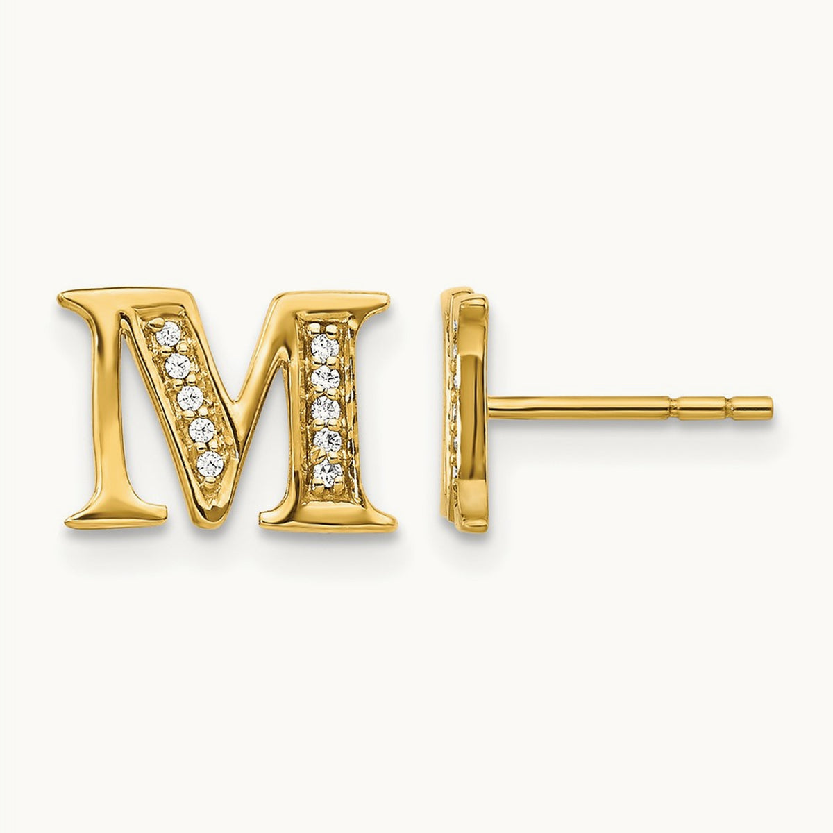 Diamond Earrings — 14K Yellow Gold, 8mm, M