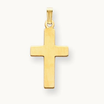 Polished Cross Charm, 14K