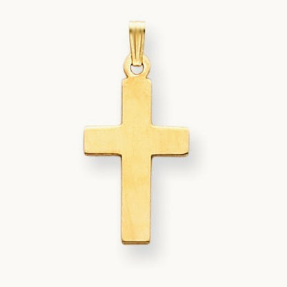 Polished Cross Charm, 14K