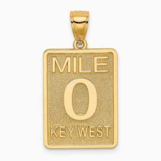 Mile Marker 0 / KEY WEST Charm, 14K