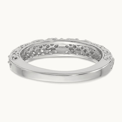Filigree Wedding Band, 3mm, 14K White Gold