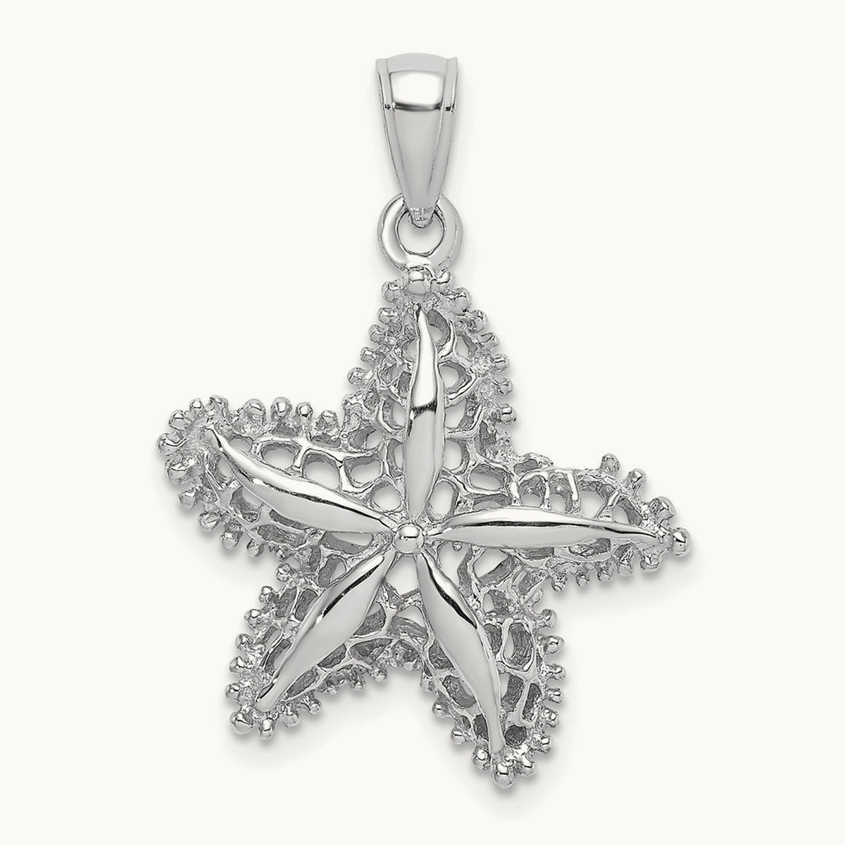 Starfish Filigree Charm — 14K White Gold