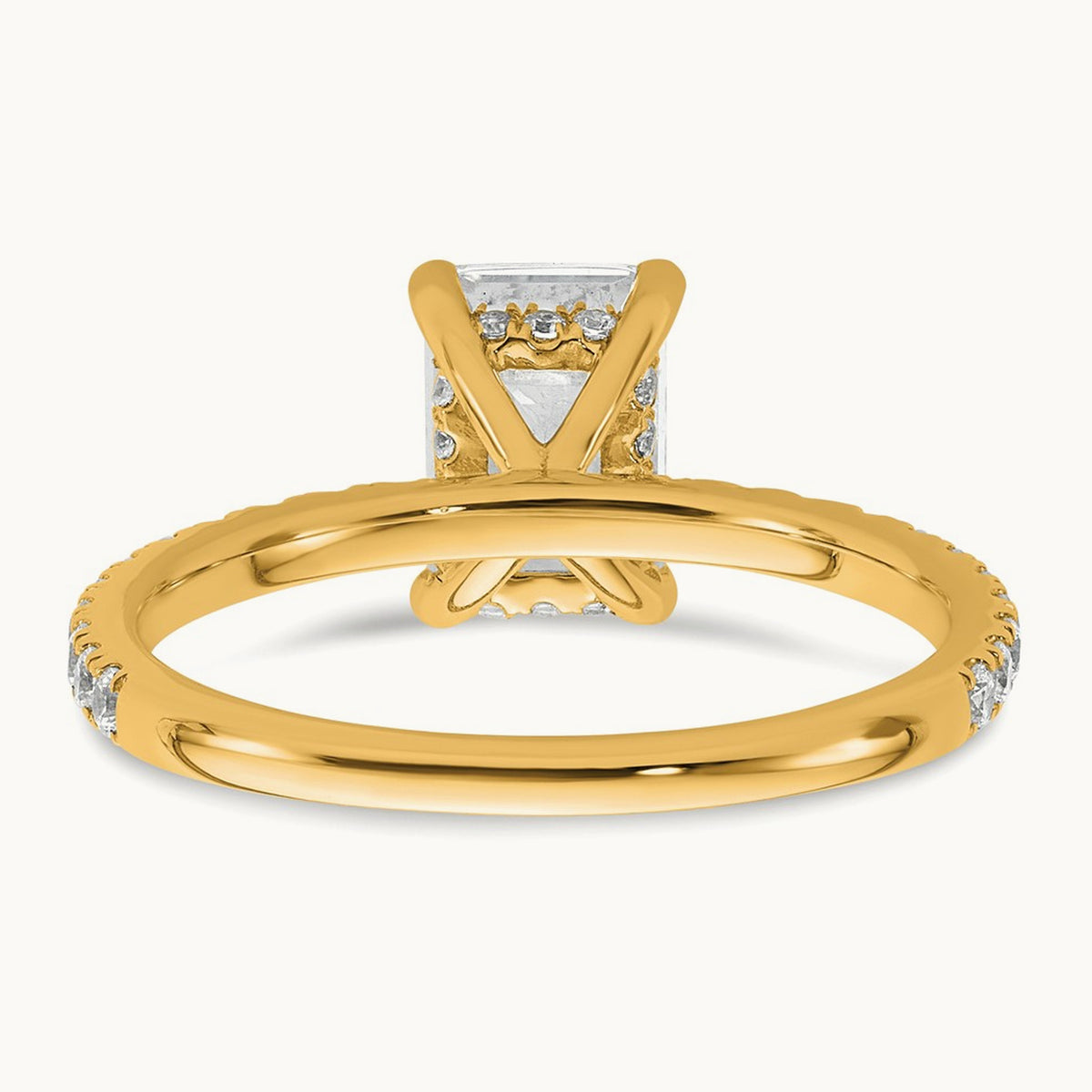 Emerald Solitaire Engagement Ring, 1.25-2.25 ct tw Lab-Grown Diamond — 14K Yellow Gold, 7 (2)