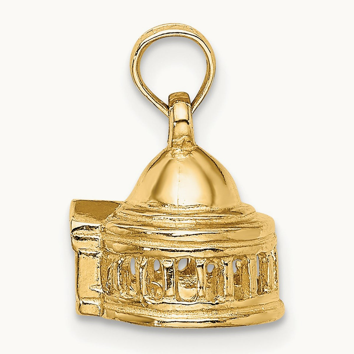3D Jefferson Memorial Building Washington Charm, 14K