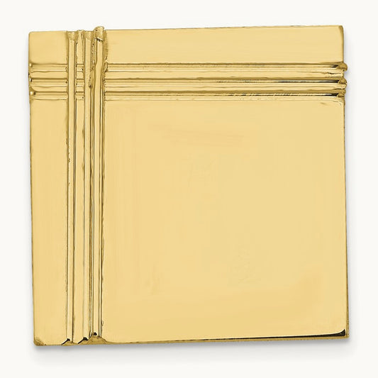 Men's Square with Line Design Tie Tac, 14K