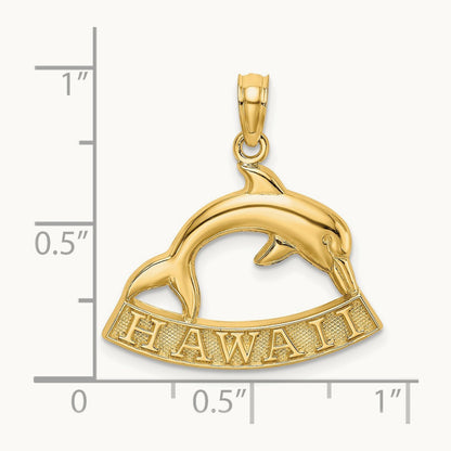 HAWAII Dolphin Charm, 14K