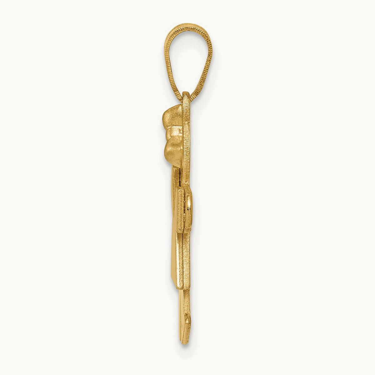 Solid Engravable Girl with Bow on Right Charm — 24mm