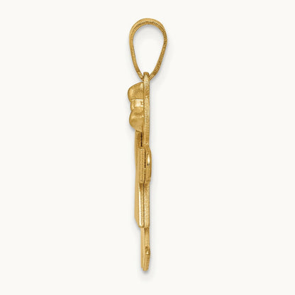 Solid Engravable Girl with Bow on Right Charm — 24mm
