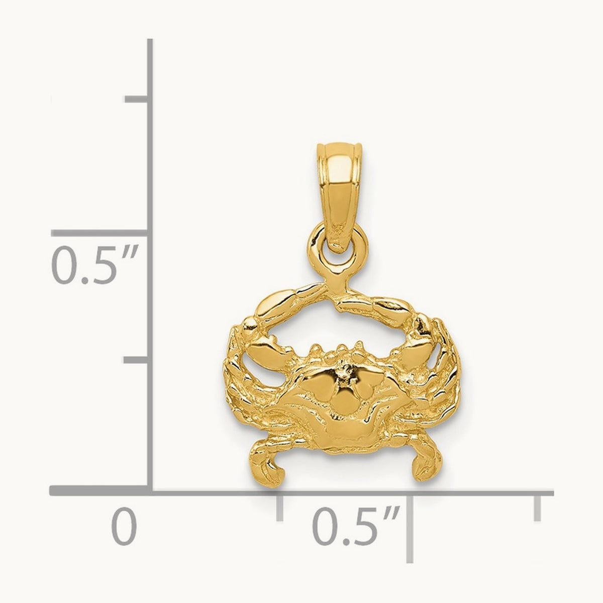 Crab Pendant, 14K