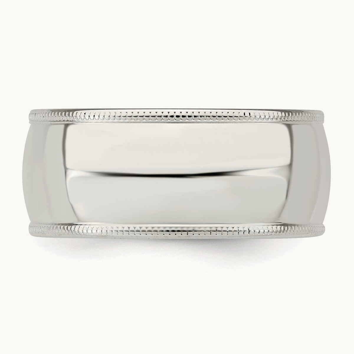 Milgrain Comfort Fit Band — Sterling Silver, 9mm
