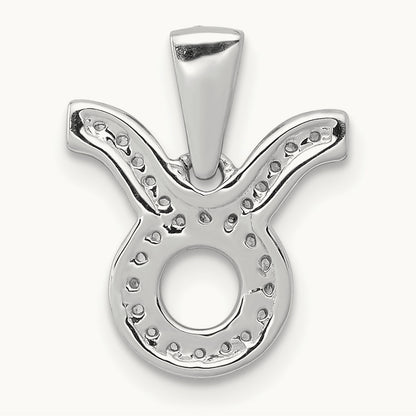 Diamond Taurus Zodiac Pendant, 14K White Gold
