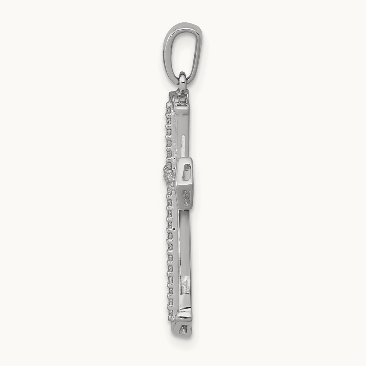 Diamond Passion Cross Pendant — 14K White Gold, 29mm