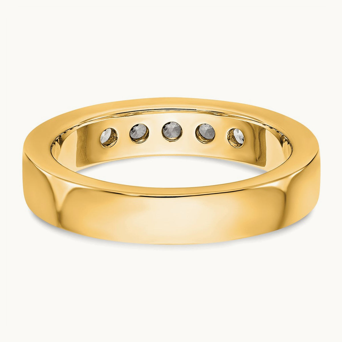 5-Stone Diamond Channel Band — 14K Yellow Gold, 6