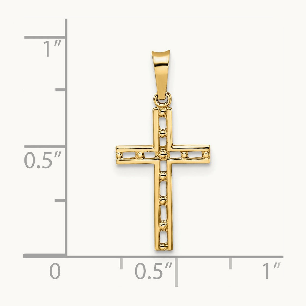 Polished Solid Cross Pendant — 23.71mm