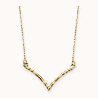 V Necklace — 14K Yellow Gold