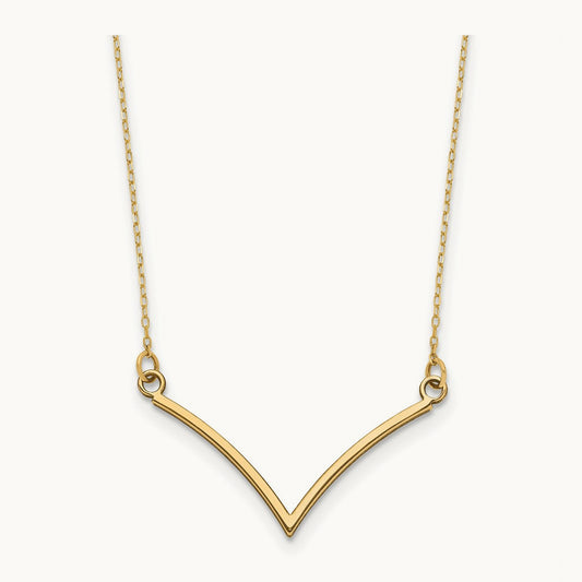 V Necklace, 14K