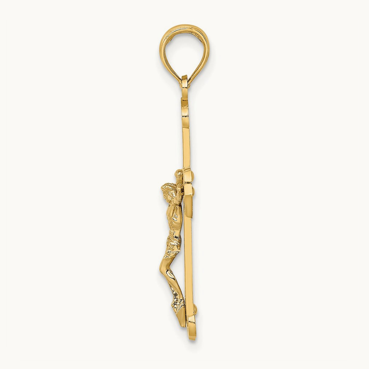 Engraved Crucifix Charm — 14K Two-Tone Gold, 30mm