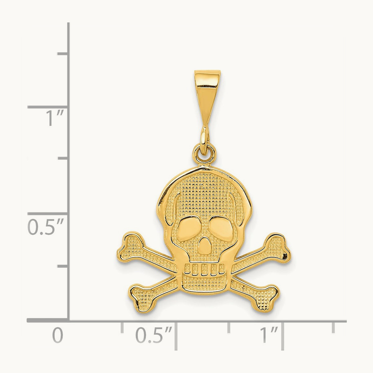 Skull and Bones Pendant, 14K