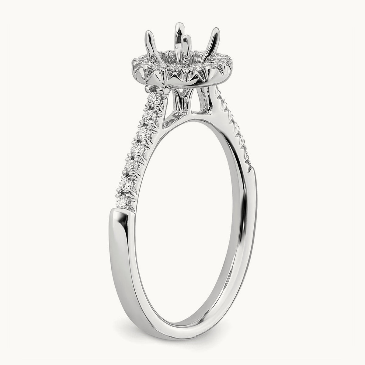 Halo Engagement Ring, 0.75 ct tw Lab-Grown Diamond — 14K White Gold