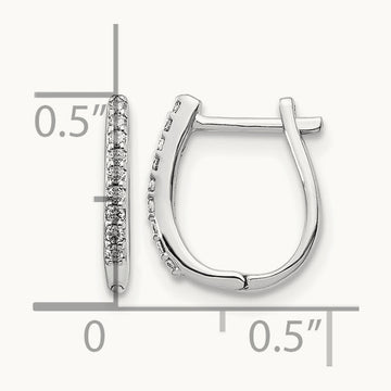 Diamond Hinged Hoop Earrings, 14K White Gold