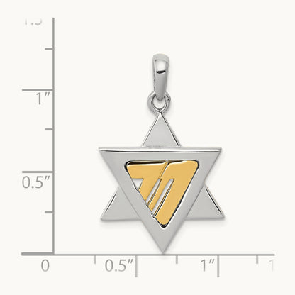 Star of David Pendant, 14K Two-tone