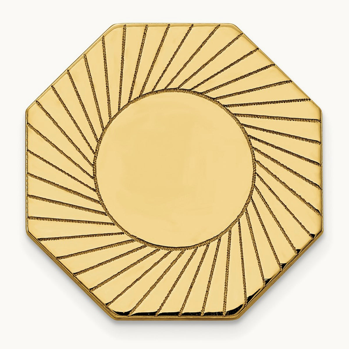 Men's Grooved Design Tie Tac, 14K