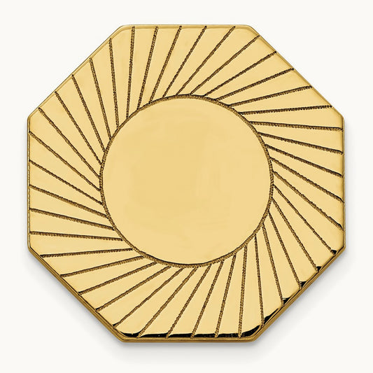 Men's Grooved Design Tie Tac, 14K