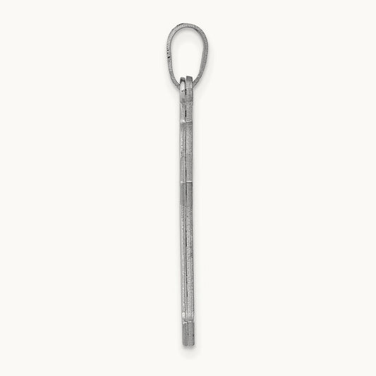 Passion Cross Pendant — 14K White Gold, 30mm