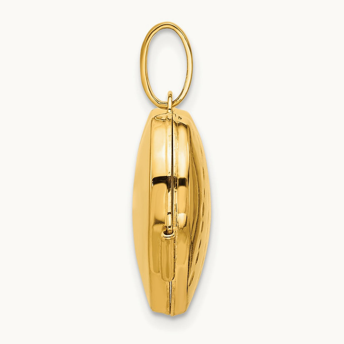 Polished and Textured Diamond Heart Locket with White Rhodium — 14K Two-Tone Gold, 18mm