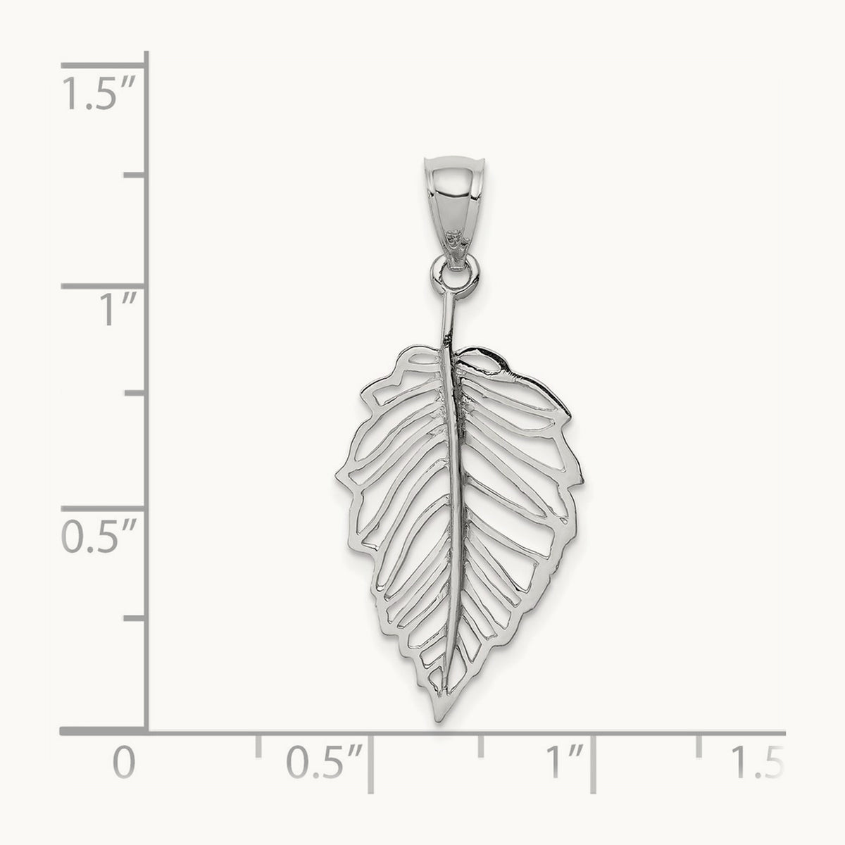 Polished Leaf Pendant, 14K White