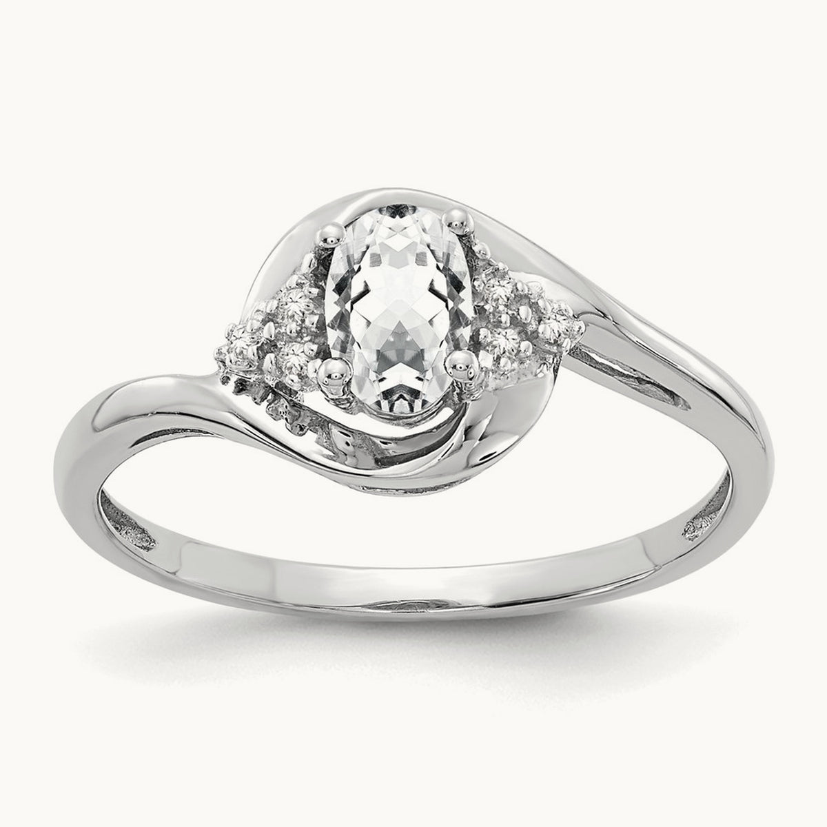 Topaz and Diamond Ring — 14K White Gold