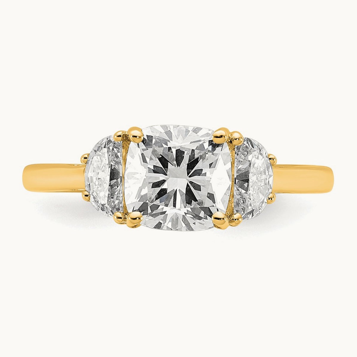 Half Moon & Cushion Semi-Mount Engagement Ring, 0.25-1.00 ct tw Lab-Grown Diamond — 1/2 ct, 14K Yellow Gold