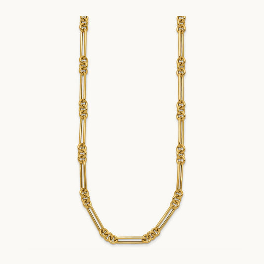 Polished Fancy Link Necklace, 14K