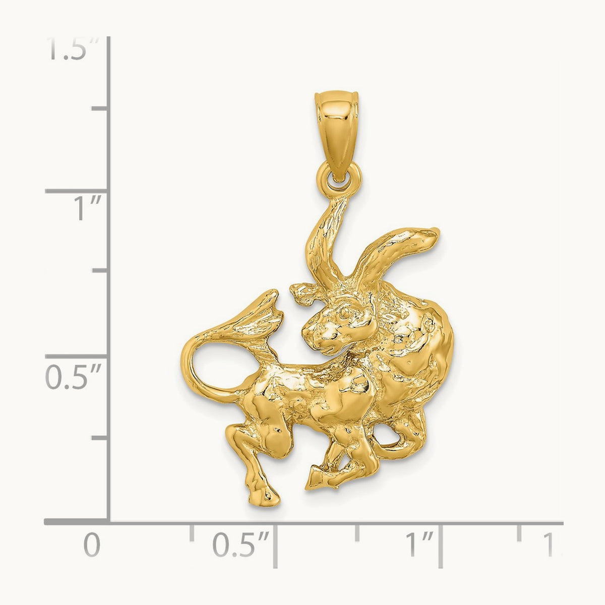 Large Taurus Zodiac Charm, 14K