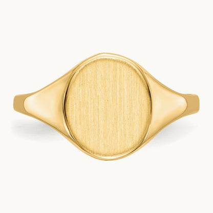 8.5x10. Open Back Signet Ring, 0mm, 14K