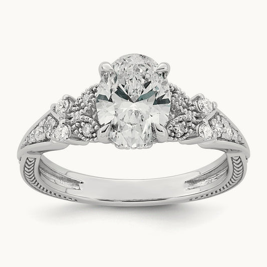 Oval Center Engagement Ring, 1.71-3 7/8 ct Lab-Grown Diamond