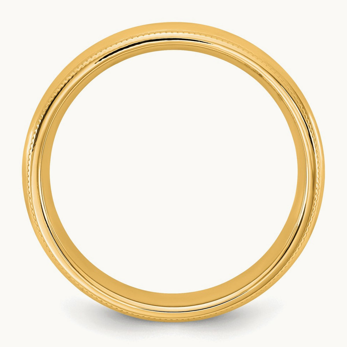 Milgrain Comfort Fit Band, 4.5mm, 10K Yellow Gold