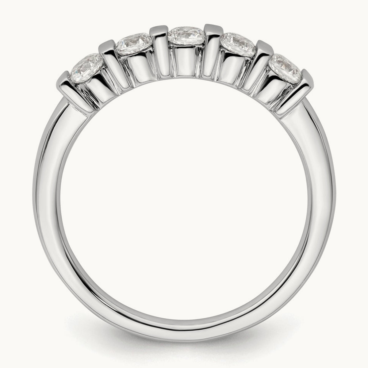 5-Stone Diamond Band, 14K White Gold
